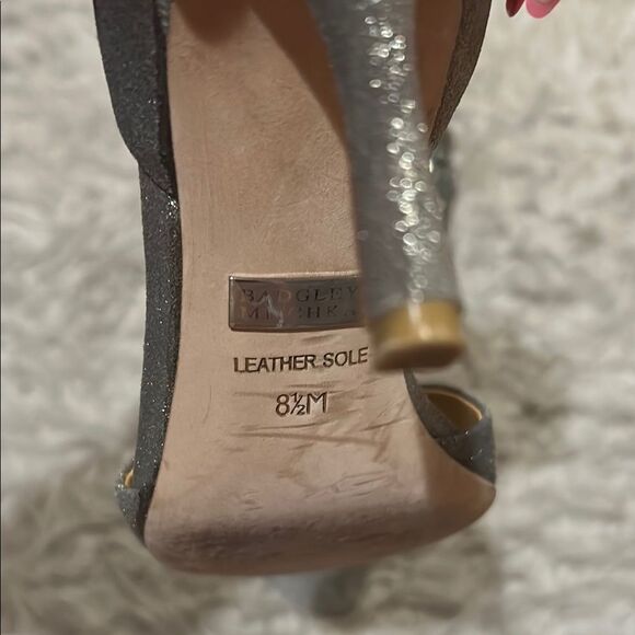 Badgley Mischka D’ Orsay Silver Embellished Heels - Picture 10 of 12